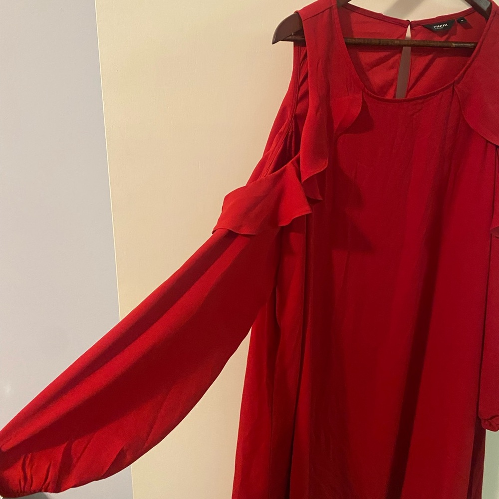 Reitmans Red Long Sleeve Dress with Ruffles - Picture 5 of 5